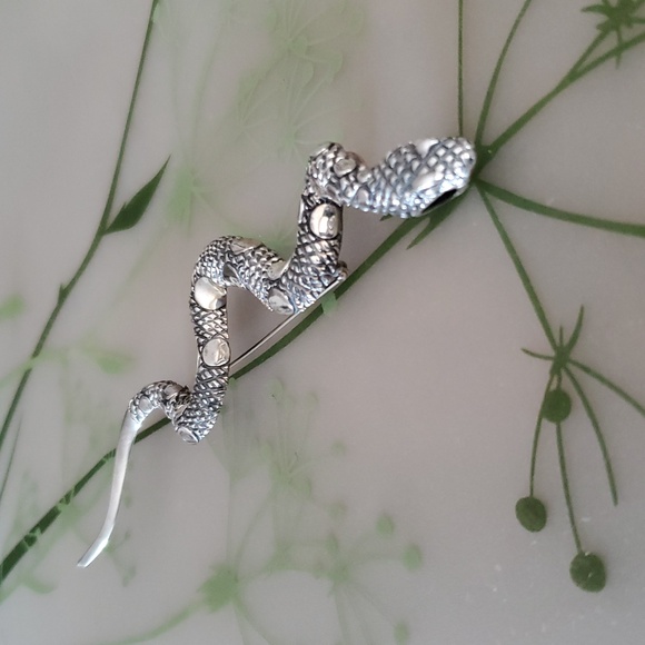 Jewelry - Taxco 6" Sterling Mexico Snake Brooch